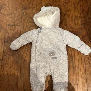 Gender neutral gray baby outerwear/snowsuit 0-3 months